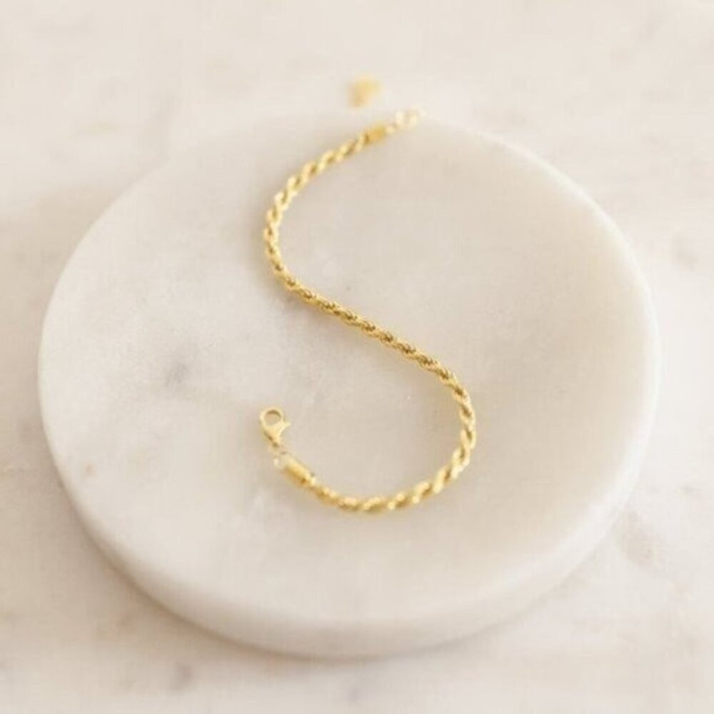 Gold Rope Chain Bracelet Minimal Everyday Layering  Bracelet Non-Tarnish